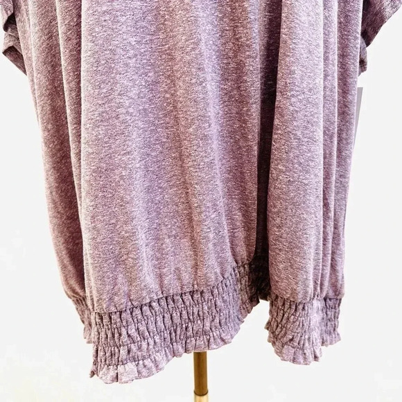 NWT SONOMA Women Short Sleeve Pull Over Elastic Waist Purple Shirt Top Size 4X - Picture 4 of 11